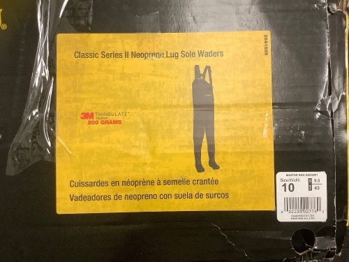 Neoprene Lug Sole Waders, 10, Appears New, Sold as is - Lot 571