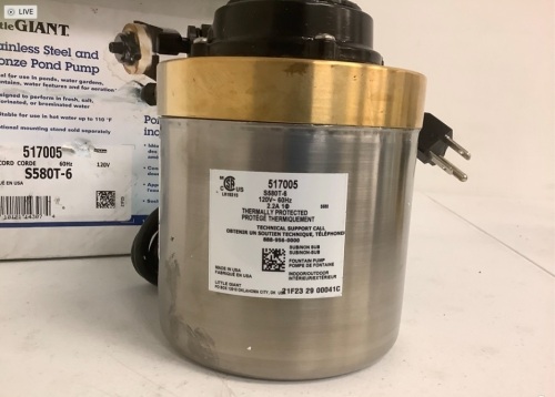 Pond Pump, E-Commerce Return, Sold as is - Lot 688