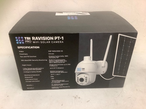 TBI Pro Ravision PT-1 Wifi Solar Camera, E-Comm Return - Lot 397