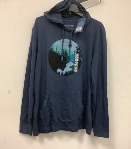 Life is Good Mens Crusher Hooded Tee, L, Appears New, Sold as is - Lot 749