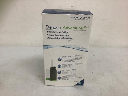 Katadyn Steripen Adventurer UV Water Purifier w Flashlight, Appears New, Powers Up, Sold as is - Lot 698