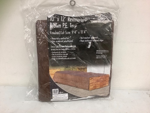 10'x12' Brown Tarp, Appears new, Sold as is - Lot 730
