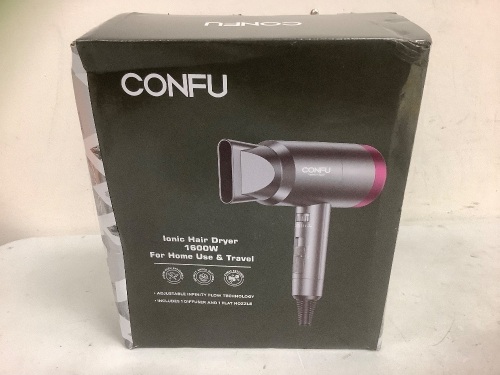 Confu Ionic Hair Dryer, Appears New, Powers Up, Sold as is - Lot 621
