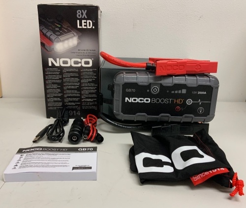 NOCO BOOST HD 12V 2000A Ultrasafe Jump Starter, Appears New, Powers Up Not Tested Further - Lot 4A