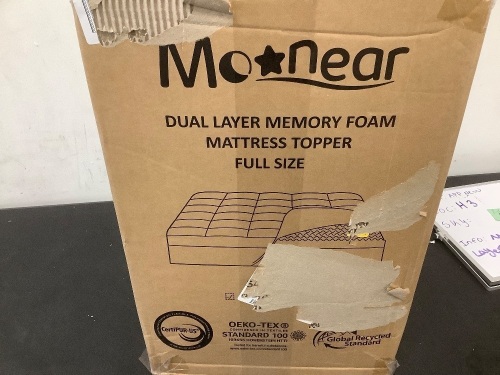Moonear Memory Foam Mattress Topper Full Size - Lot 5759
