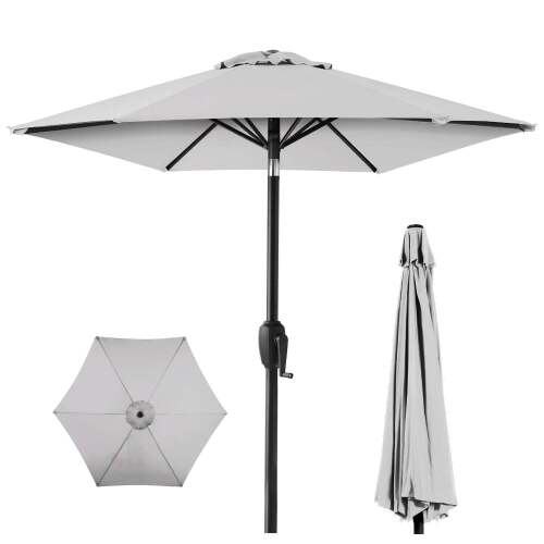 Outdoor Market Patio Umbrella w/ Push Button Tilt, Crank Lift - Lot 5924