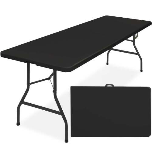Portable Folding Plastic Dining Table w/ Handle, Lock - 8ft - Lot 5969