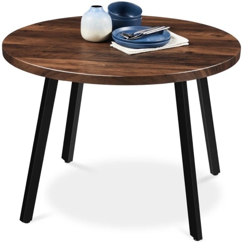 Mid-Century Modern Round Dining Table w/ Adjustable Feet - 35.5in - Lot 6125