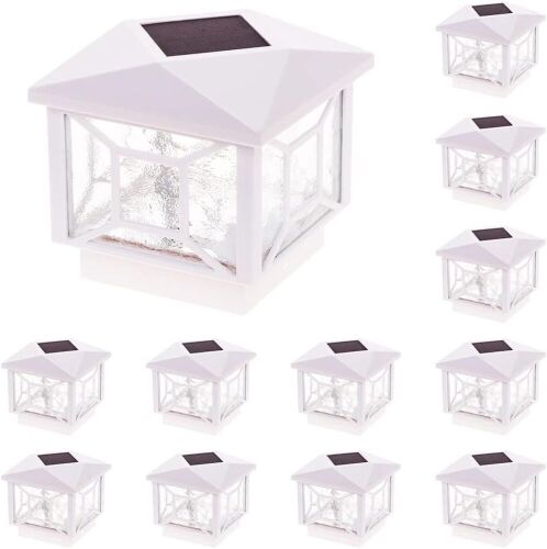 GreenLighting Geometric Square Solar Post Cap Lights Fits 4x4 Wood, 4x4 & 5x5 PCV/Vinyl, 12 Pack  - Lot 201