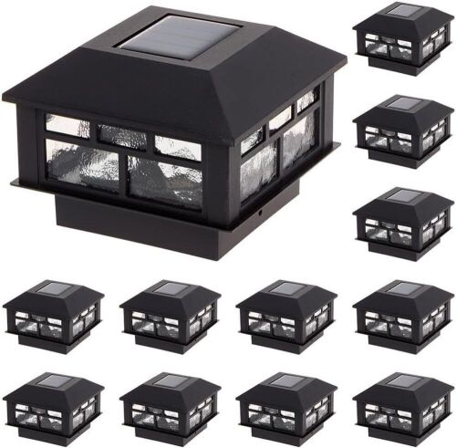 GreenLighting Modern Solar Post Cap Lights Fits 4x4 Wood, 4x4 & 5x5 PCV/Vinyl, 12 Pack  - Lot 298