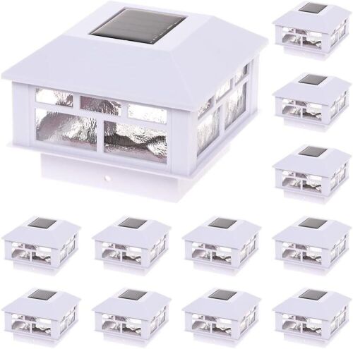 GreenLighting Modern Solar Post Cap Lights Fits 4x4 Wood, 5x5 PCV/Vinyl, 12 Pack  - Lot 305
