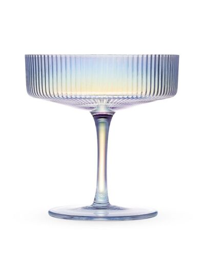 Glassique Cadeau Vintage Art Deco Iridescent Coupe Glasses 7 oz, Set of 4 - Lot 320