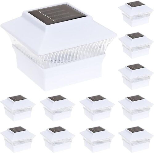 GreenLighting Standard Solar Post Cap Lights Fits 4x4 Wood & Vinyl, 12 Pack  - Lot 349