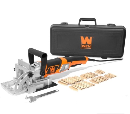 WEN JN8504 8.5-Amp Plate and Biscuit Joiner with Case and Biscuits - Lot 390