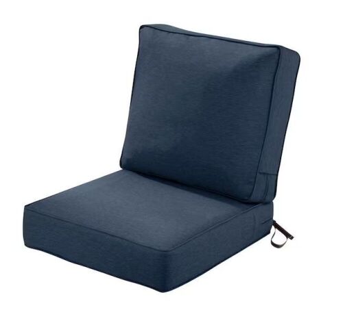 Classic Accessories 25 in. W x 25 in. D x 5 in. T (Seat) 25 in. W x 22 in. H x 4 in. T (Back) Outdoor Lounge Cushion Set in Heather Indigo  - Lot 418