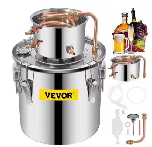 5 Gal. Stainless Steel Water Alcohol Distiller Copper Tube Home Brewing Kit - Lot 431