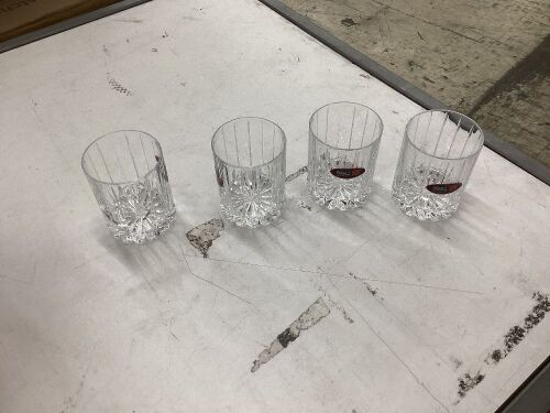 Riedel Drink Specific Glassware 13 oz. Double Rocks Glass, Set of 4 - One is Cracked  - Lot 441