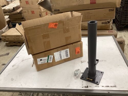 Lot of (2) 2 in 1 Heavy-Duty Aluminum Patio Umbrella Base 6 in. x 6 in. Base 18.5 in. Height   - Lot 575