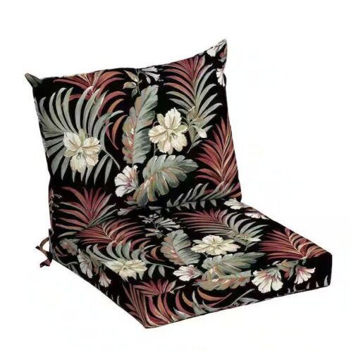 Arden Selections 21 in. x 21 in. Simone Black Tropical Outdoor Dining Chair Cushion  - Lot 359