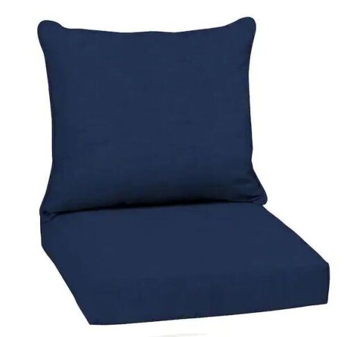 Arden Selections 22 in. x 24 in. 2-Piece Deep Seating Outdoor Lounge Chair Cushion in Sapphire Blue Leala  - Lot 369