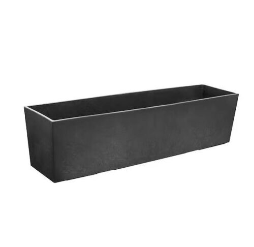 Tierra Verde Sonata 6 in. H x 24 in. W Rectangle Slate Rubber Self-Watering Table Trough Planter - Lot 705
