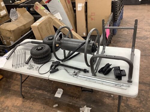 Giraffe Tools 4 Wheel Garden Hose Reel Cart with 5' Leader Hose - Will Need Some Nuts/Bolts  - Lot 296