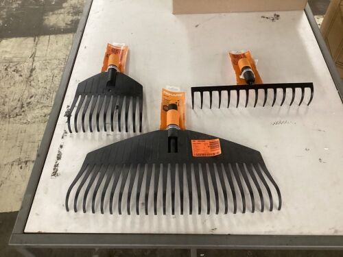 Lot of (3) Fiskars Quikfit Rake Heads  - Lot 690