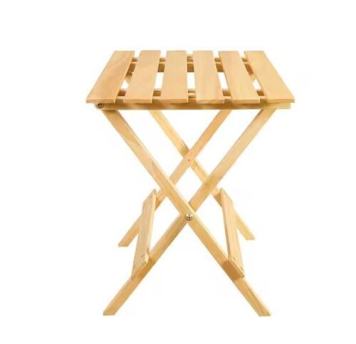 Casual Home Folding 18 in. Natural Small Solid Wood End Table, Set of 2   - Lot 500