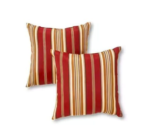 Roma Stripe Square Outdoor Throw Pillow, 2 Pack  - Lot 703