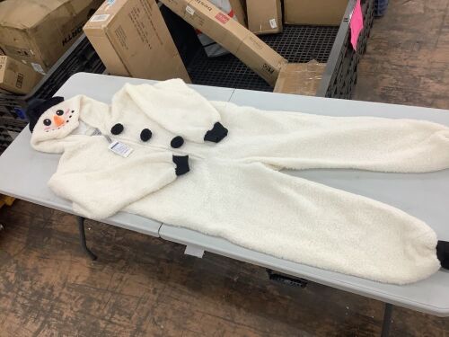 Funziez! Slim Adult Sherpa Onesie Snowman Costume, Medium - Lot 287