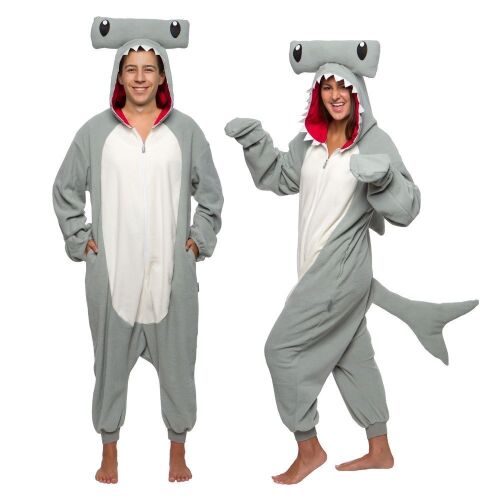 Funziez! Plush Adult Onesie Hammerhead Shark Costume, Medium - Lot 288