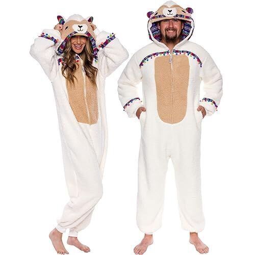 Funziez! Sherpa Adult Onesie Llama Costume, Medium  - Lot 726