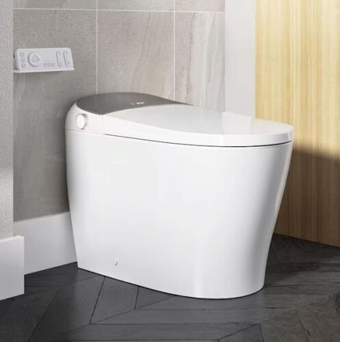 HOROW Tankless Elongated Smart Toilet Bidet in White with Auto Flush, Heated Seat, Warm Air Dryer, Bubble Infusion Wash  - Lot 49