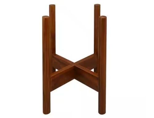 Lot of (2) 16 in. H Antique Mahogany Mid-Century Modern Wood Plant Display Stand  - Lot 627