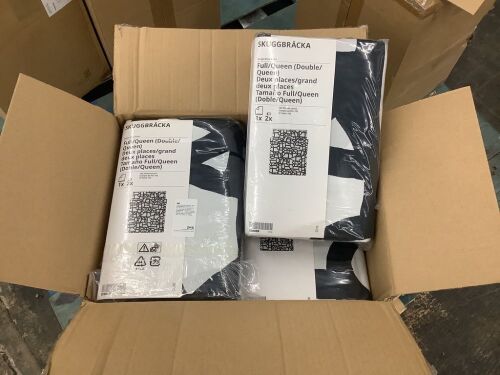 Case of (8) Ikea SKUGGBRACKA Full/Queen Duvet Cover and 2 Pillowcases  - Lot 142