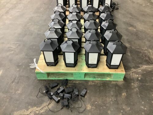 Lot of (20) Acoustic Research Bluetooth Speaker Lanterns & (10) Power Supplies - Unknown if Power Supplies Match or Work  - Lot 145