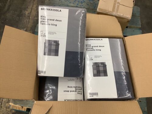 Case of (6) Ikea BRUNKRISSLA King Duvet Cover and 2 Pillowcases - Lot 212