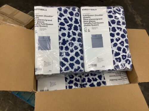Case of (8) Ikea KVASTFIBBLA Full/Queen Duvet Cover & 2 Pillow Shams  - Lot 271
