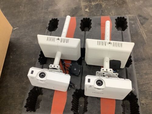 Lot of (2) Hitachi LCD Projector w/ Apple TV - Came out of Classroom in Working Condition  - Lot 147