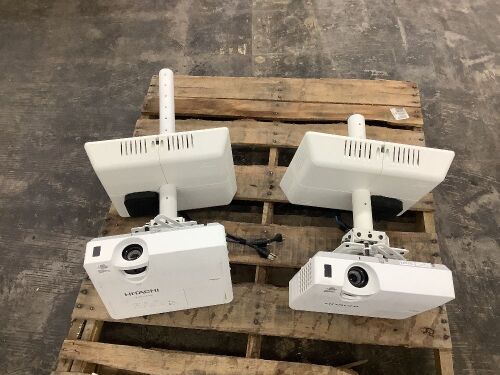Lot of (2) Hitachi LCD Projector w/ Apple TV - Came out of Classroom in Working Condition  - Lot 148