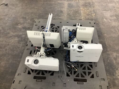 Lot of (2) Hitachi LCD Projector, One w/ Apple TV - Came out of Classroom in Working Condition  - Lot 151