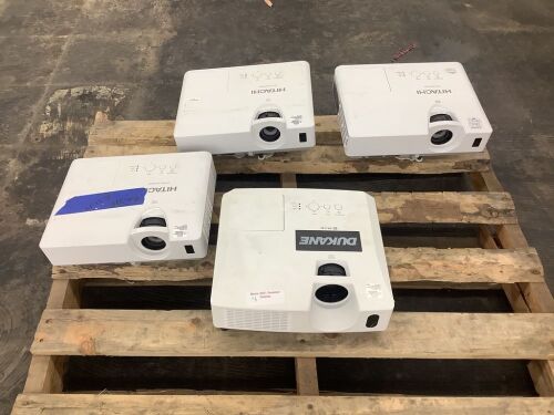 Lot of (3) Hitachi & (1) Dukane LCD Projector - Came out of a Classroom - Lot 268