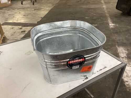 Behrens 12 Gal. Hot Dipped Steel Square Tub  - Lot 472