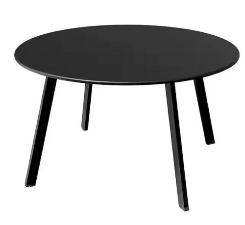 Black Round Steel Patio Outdoor End Table - Lot 398