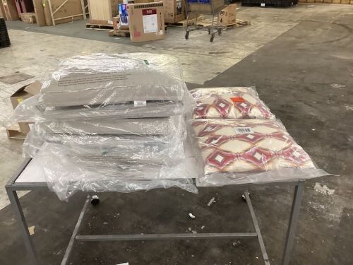 Lot of (3) Laurel Oaks 20.25 in. x 22 in. Two Piece Outdoor Dining Chair Cushion in Putty & (2) Modway Patio Square Outdoor Throw Pillows - Lot 399