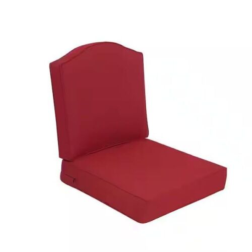 Hampton Bay Laurel Oaks 23.75 in. x 24 in. Two Piece Outdoor Lounge Chair Replacement Cushion in Chili - Lot 677