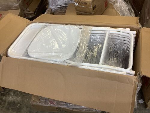 Set of White Folding Chairs - Paint on them  - Lot 158