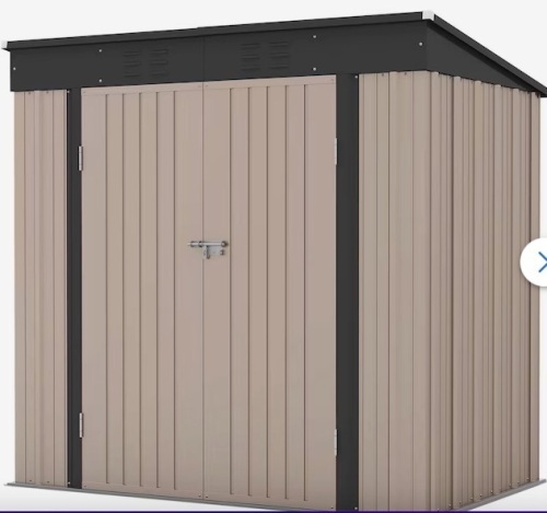 Patiowell 6-ft x 4-ft Galvanized Steel Storage Shed - Lot 92