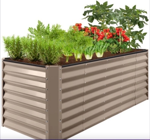 Outdoor Metal Raised Garden Bed for Vegetables, Flowers, Herbs - 8x2x2ft - Lot 94