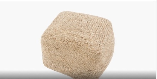Jaipur Living Saba Pouf Sangam Saa02 Warm Sand 18"x18"x12" - Lot 98